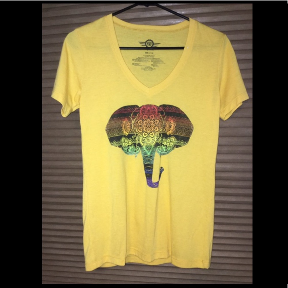 MAD tee shirt yellow with elephant